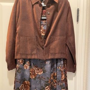 3 long skirts with 1 short jacket.